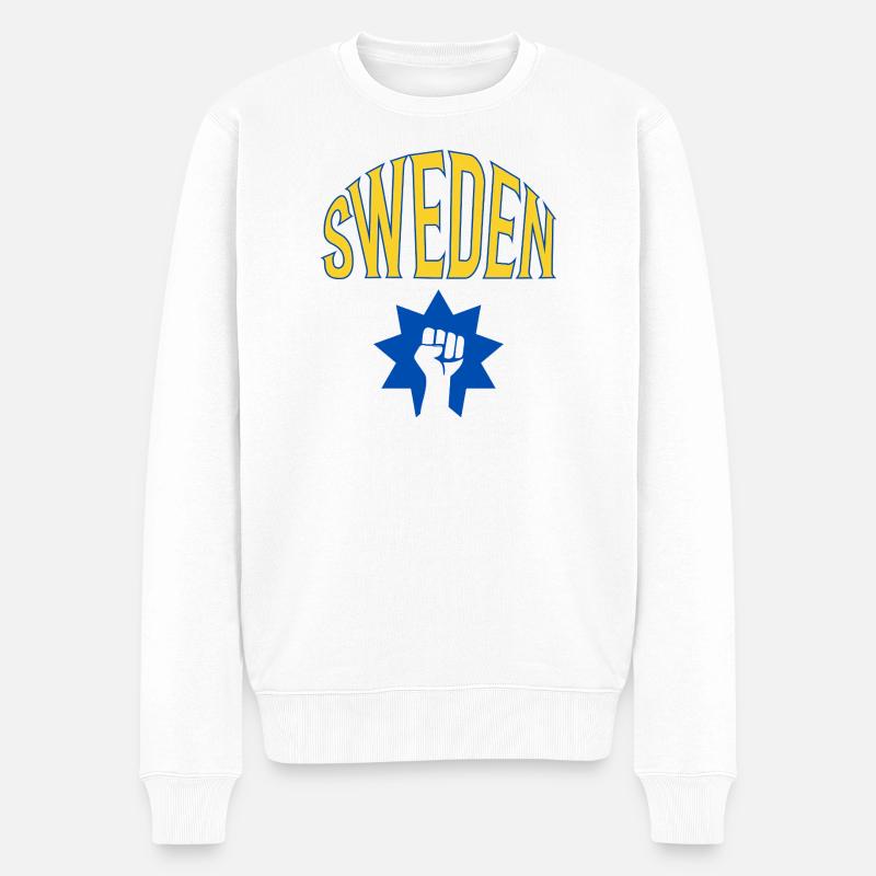 Schweden - Männer Premium Bio Pullover - Weiß