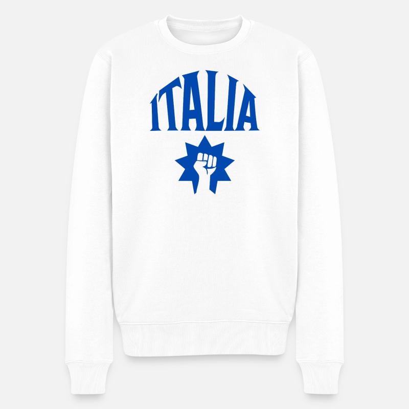 Italia - Männer Premium Bio Pullover - Weiß