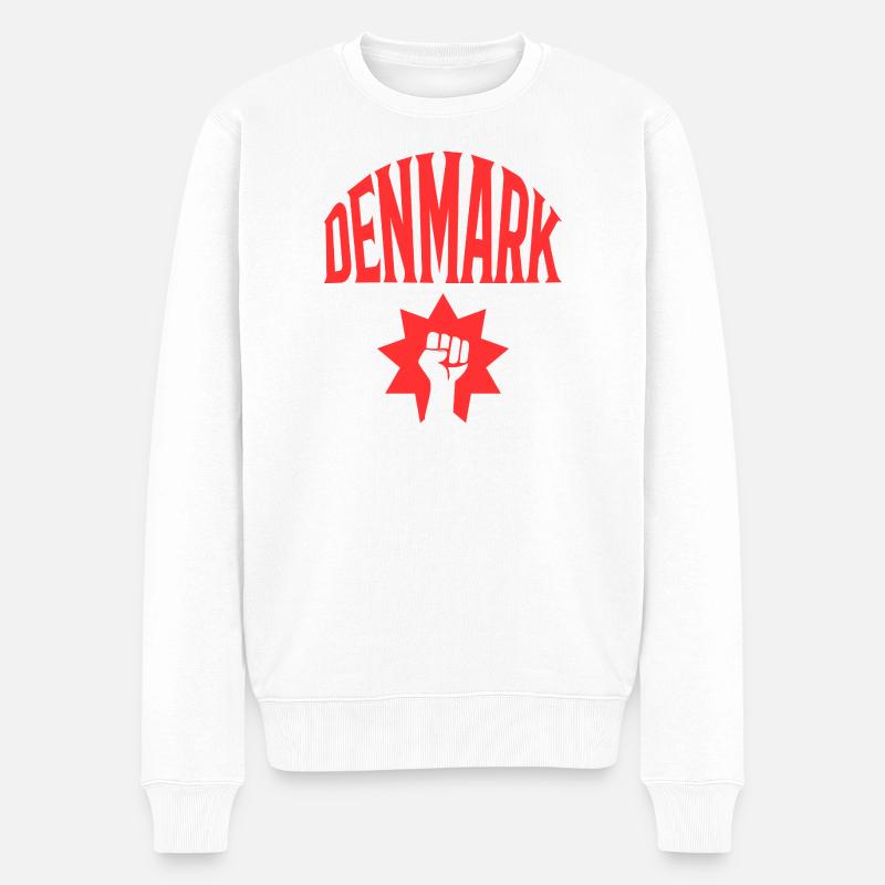 Denmark - Männer Premium Bio Pullover - Weiß