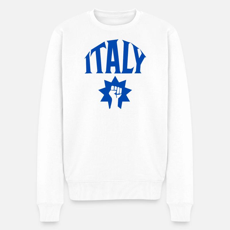 Italy - Männer Premium Bio Pullover - Weiß