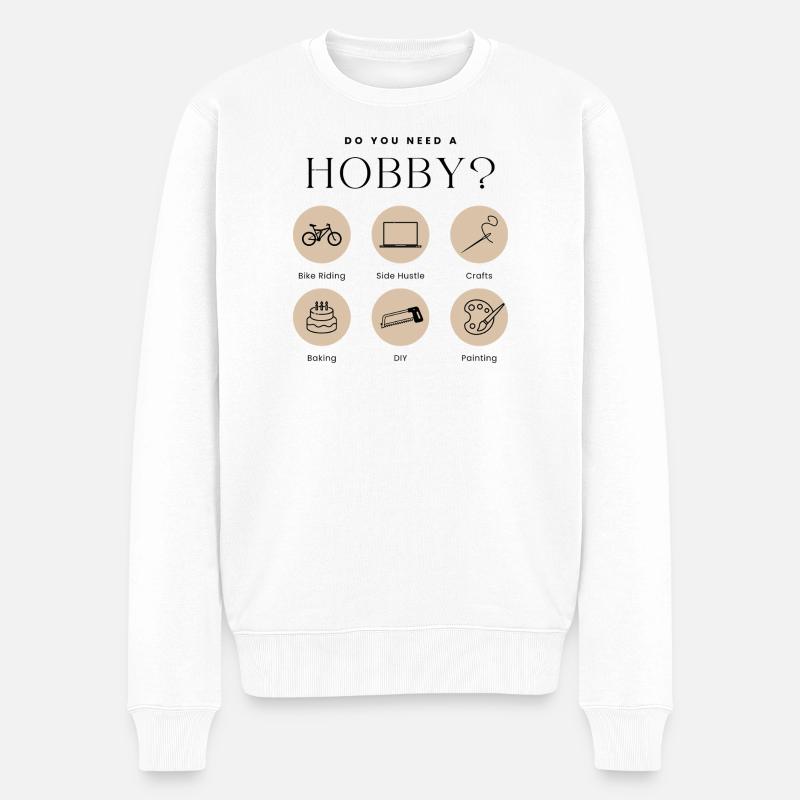 Hobby-Modus an - Männer Premium Bio Pullover - Weiß