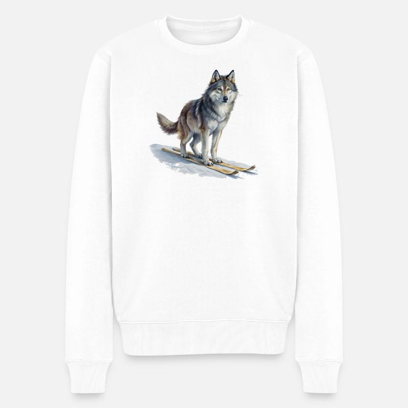 Chien de ski de fond - Pull Premium bio Homme - blanc