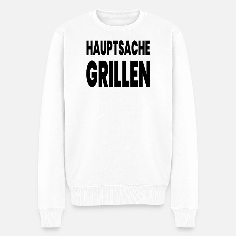 Grillen - Männer Premium Bio Pullover - Weiß