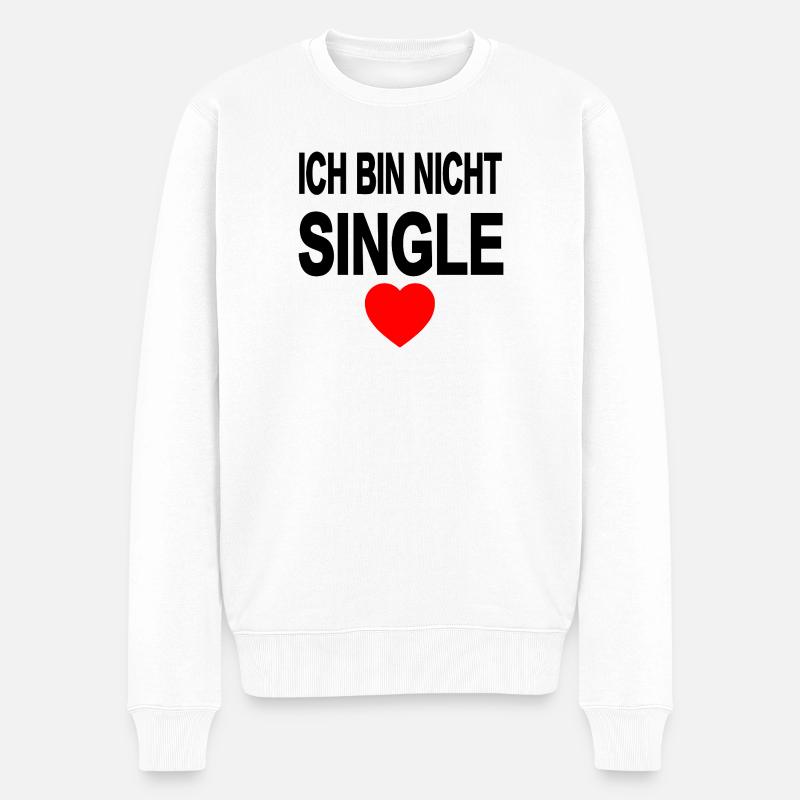 Single - Männer Premium Bio Pullover - Weiß