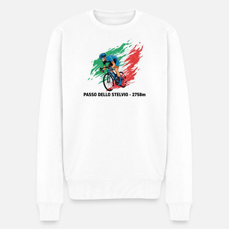 Passage dello Stelvio Grimpeur Colour Burst - Pull Premium bio Homme - blanc