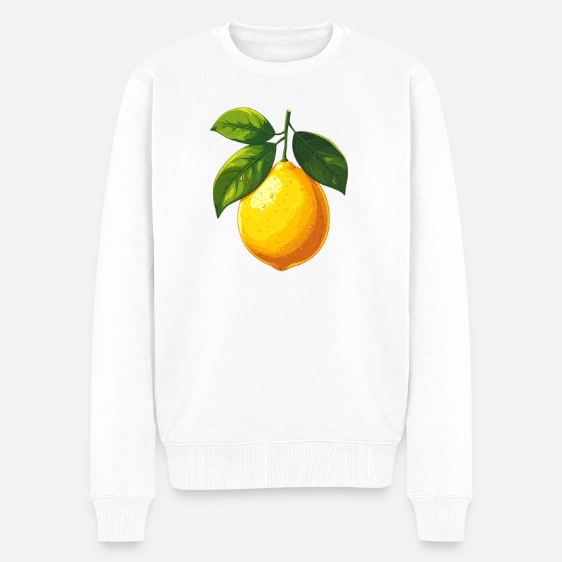 citron - Pull Premium bio Homme - blanc