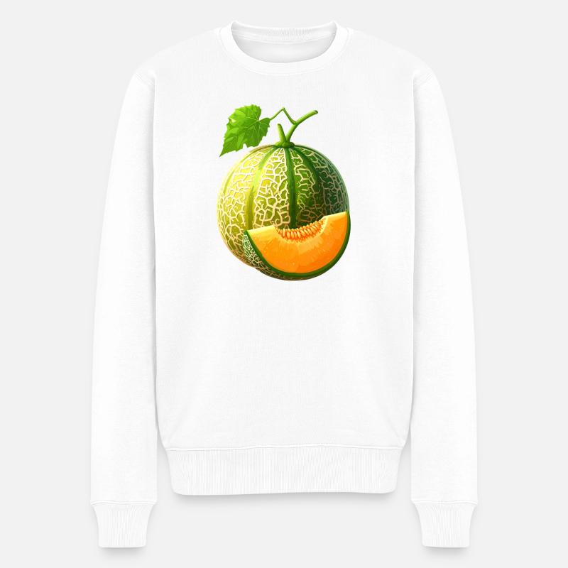 melon miel - Pull Premium bio Homme - blanc