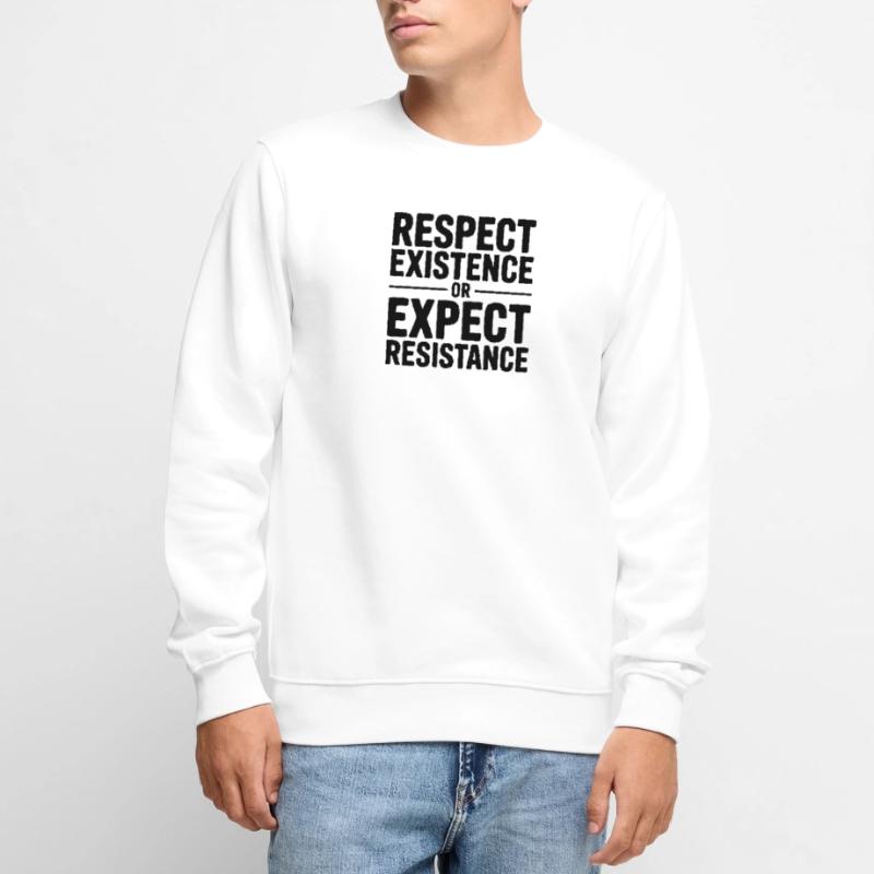 Respektiere die Existenz oder erwarte Widerstand – Antifa Männer Premium Bio Pullover