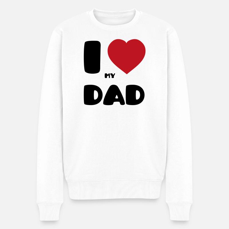Ich liebe meinen Vater - Männer Premium Bio Pullover - Weiß