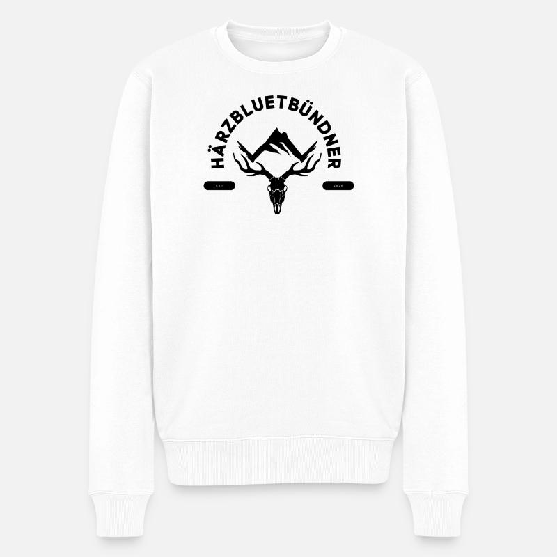 Härzbluetbündner - Männer Premium Bio Pullover - Weiß