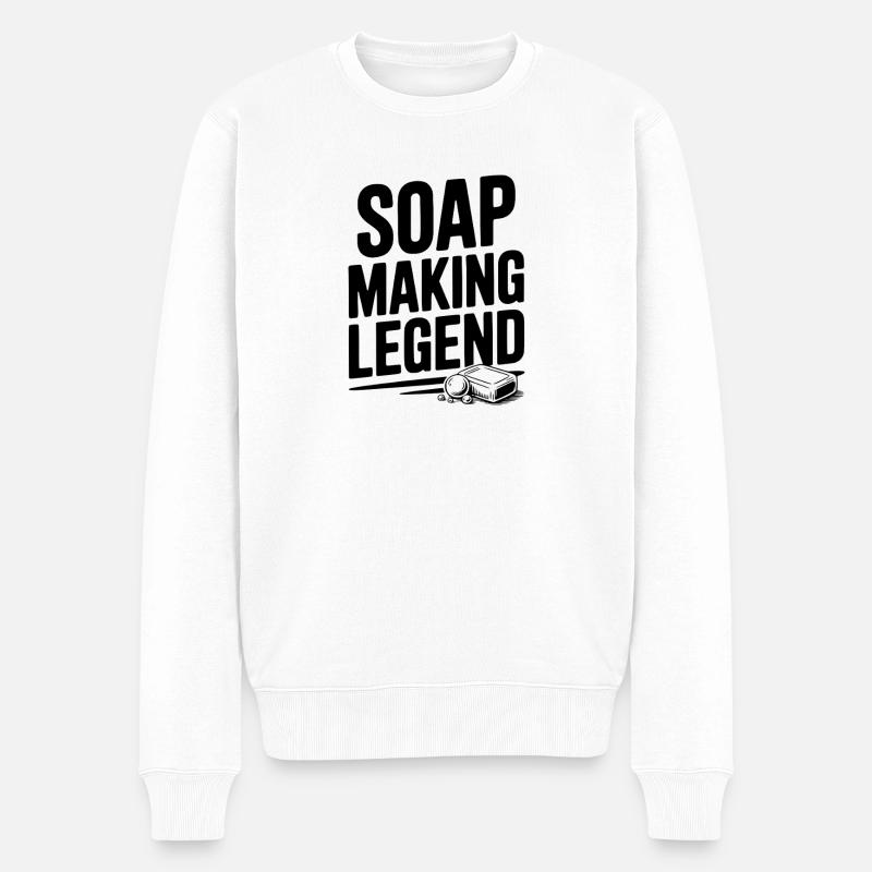 Seifenherstellungslegende - Männer Premium Bio Pullover - Weiß