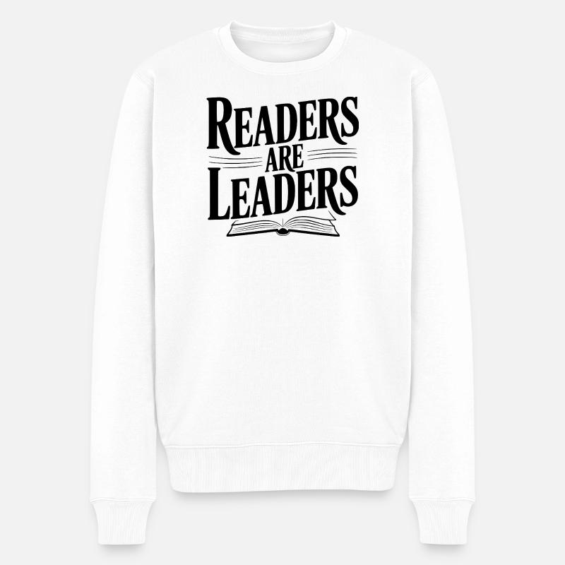 Leser sind Führungspersönlichkeiten - Männer Premium Bio Pullover - Weiß