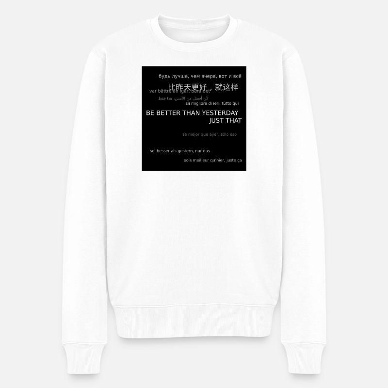 Hoodie_back_2 - Männer Premium Bio Pullover - Weiß