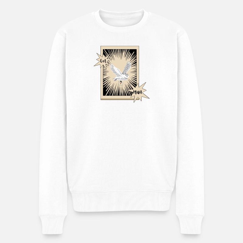 Got Mail Owl Briefeule Schneeeule - Männer Premium Bio Pullover - Weiß