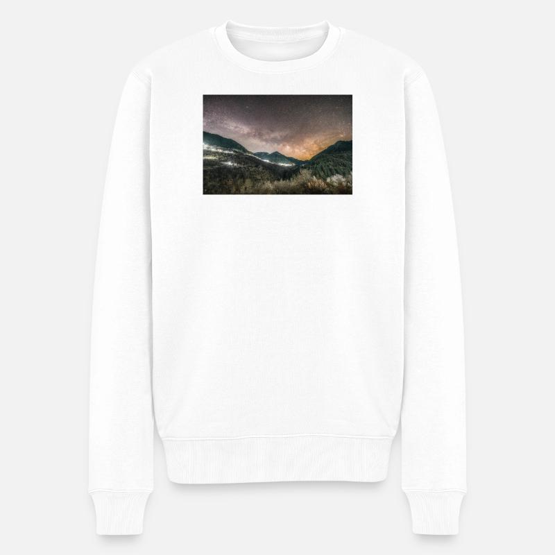 Die Milchstraße oberhalb der Agrafa-Berge - Männer Premium Bio Pullover - Weiß