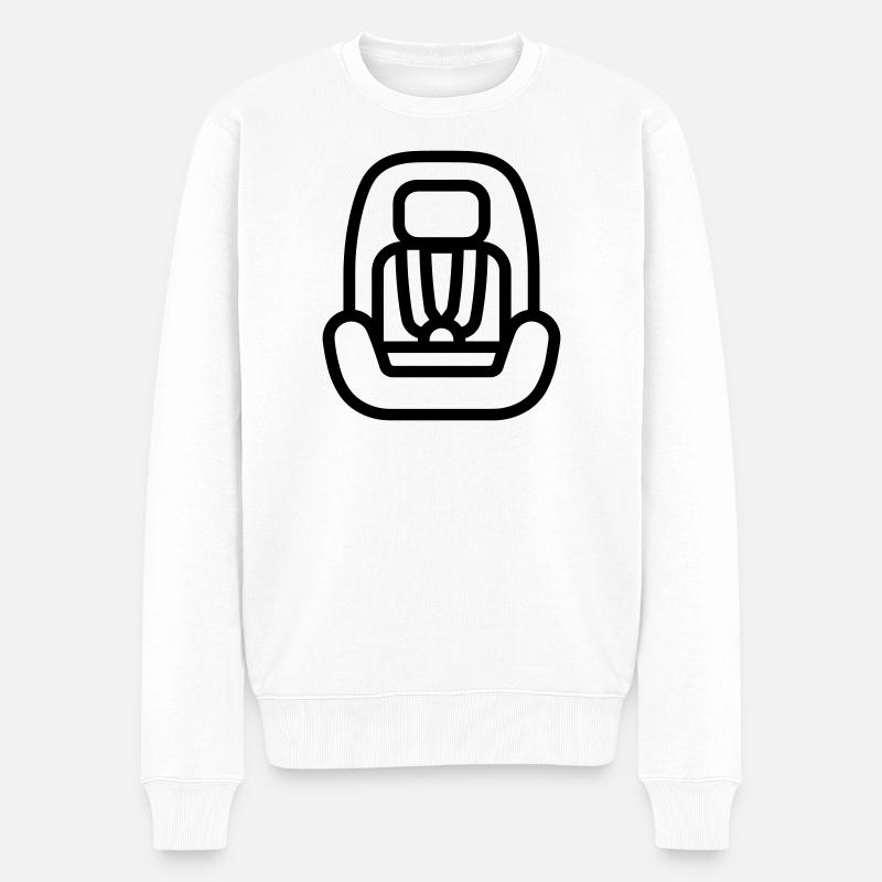 Kindersitz - Männer Premium Bio Pullover - Weiß