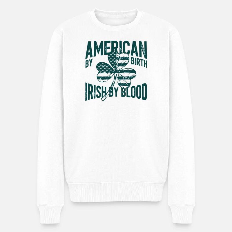 Américain de naissance, Irlandais de sang - Pull Premium bio Homme - blanc