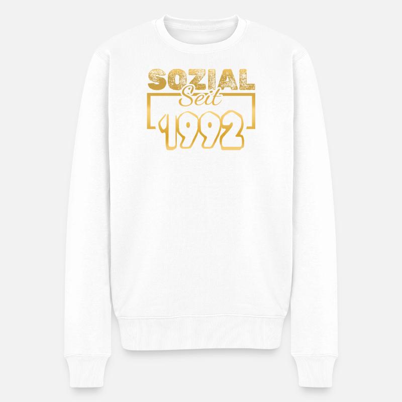 Sozial 1992 - Männer Premium Bio Pullover - Weiß