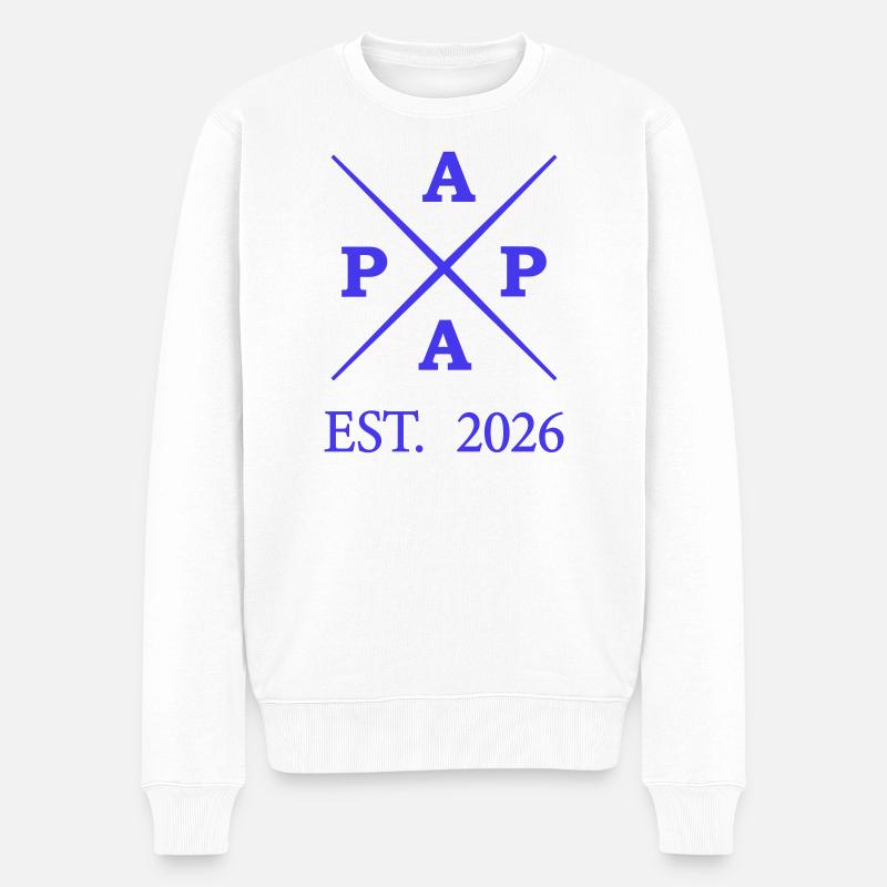Papa Est 2026 - Männer Premium Bio Pullover - Weiß
