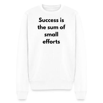 Success is the sum of small effort - Pull Premium bio Homme - blanc - Devant - Thijin (182cm)