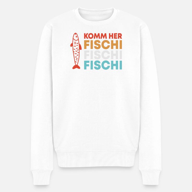 Angler Angeln Spruch  - Männer Premium Bio Pullover - Weiß