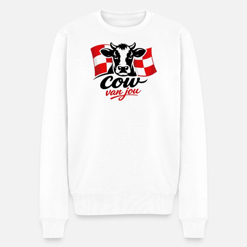 vache de ta part - Pull Premium bio Homme - blanc