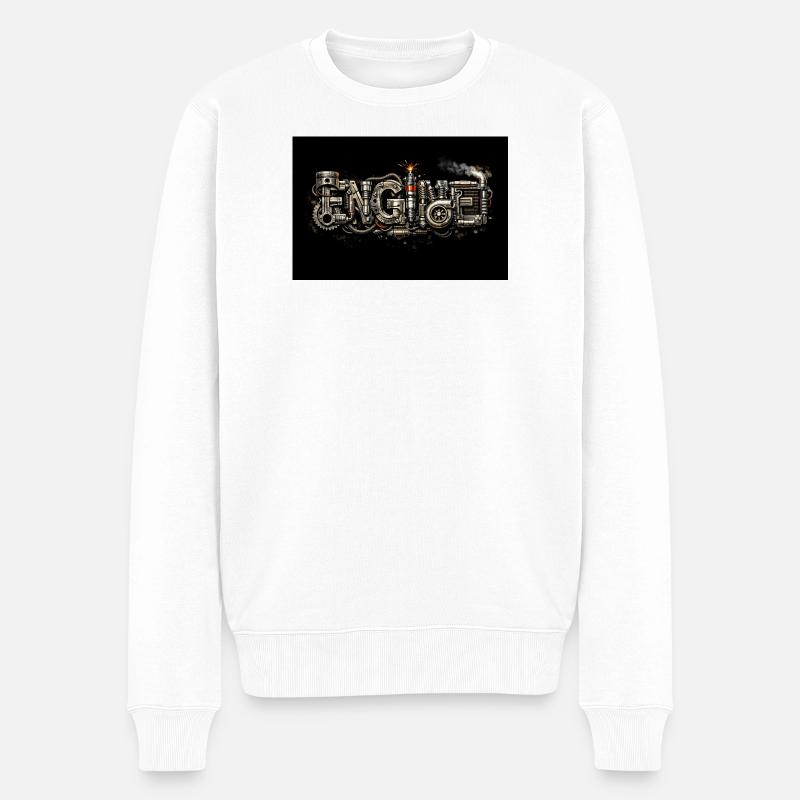 SteamGear-Ingenieursbuchstaben - Männer Premium Bio Pullover - Weiß
