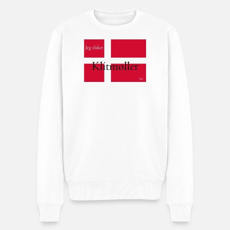 Klitmøller Danish Flag - Männer Premium Bio Pullover - Weiß