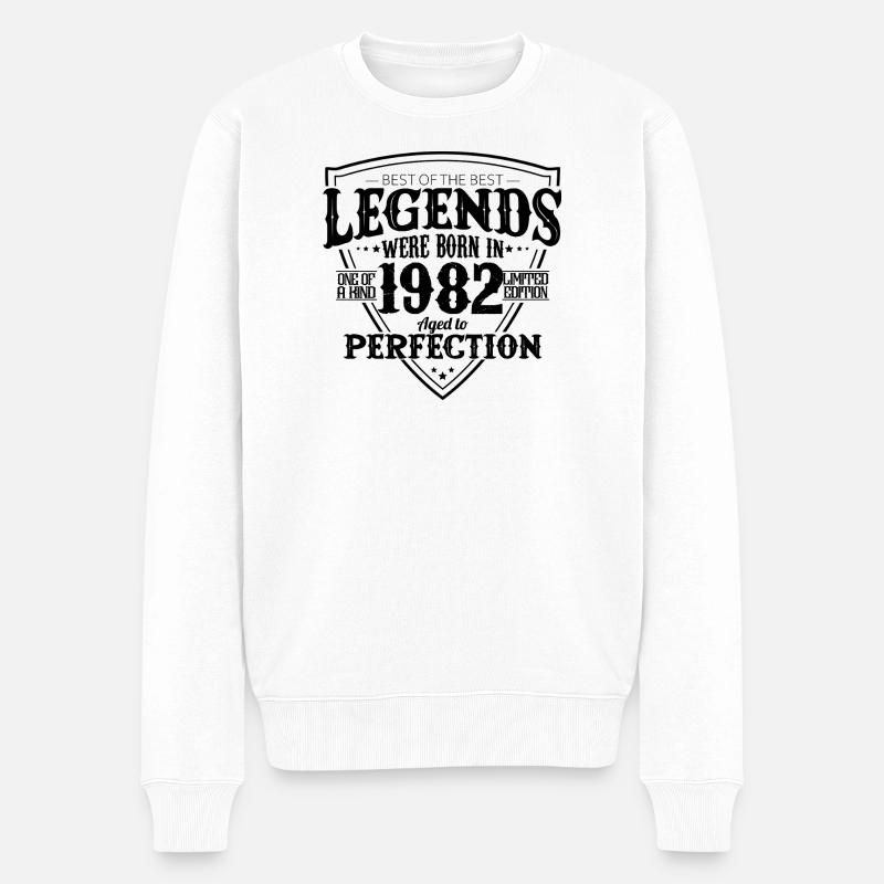 1982 cadeau d’anniversaire 44 ans - Legends - Pull Premium bio Homme - blanc