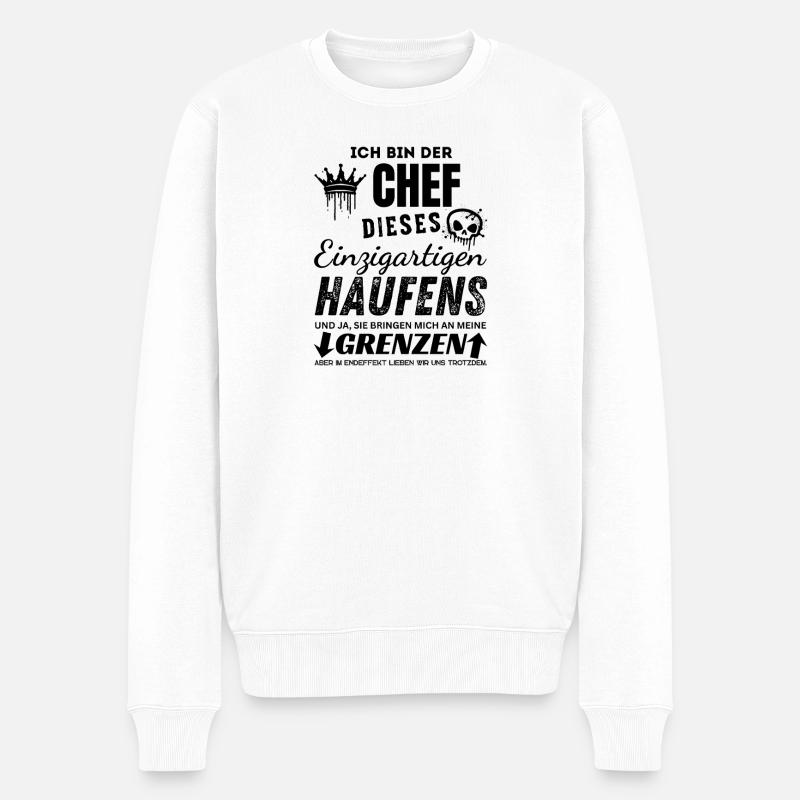 Chef des einzigartigen Haufens Chef Geschenk - Pull Premium bio Homme - blanc