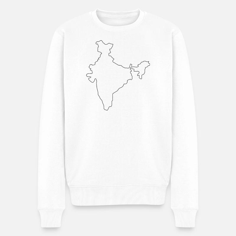 Karte von Indien - Männer Premium Bio Pullover - Weiß