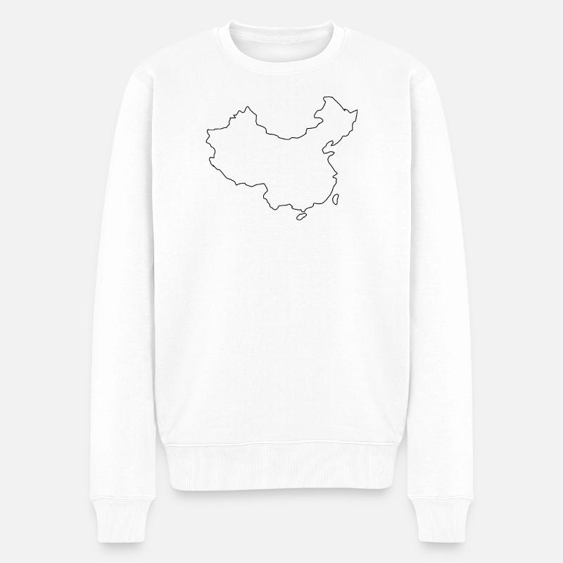 Carte de la Chine - Pull Premium bio Homme - blanc
