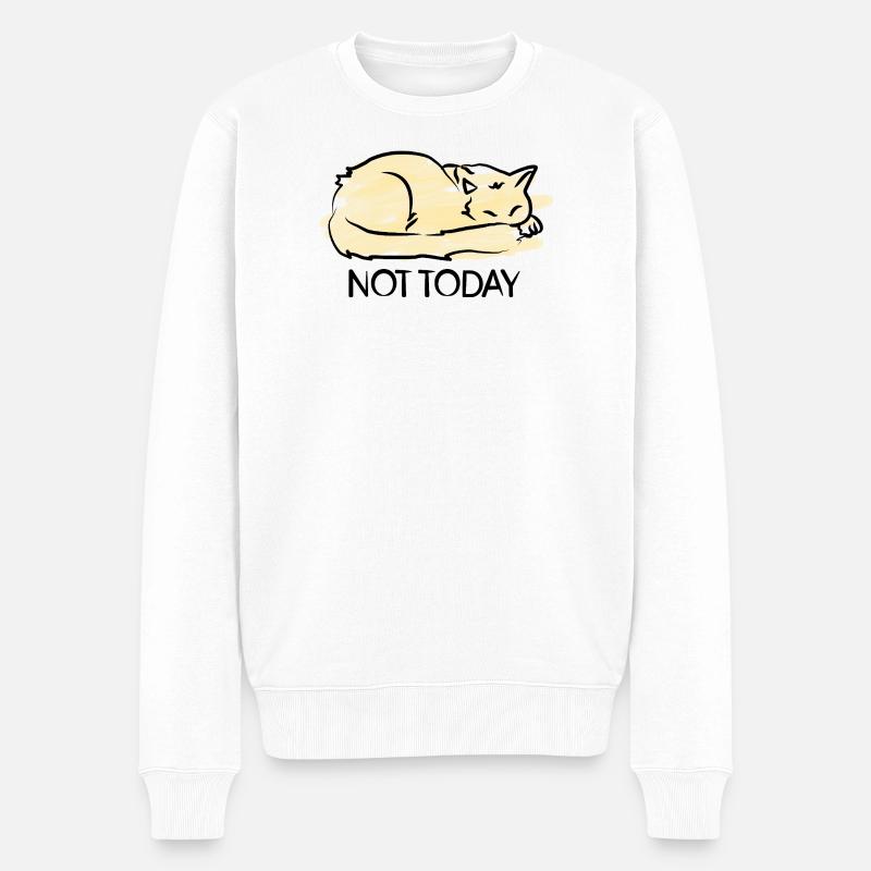 Chat Pas Aujourd’Hui - Pull Premium bio Homme - blanc