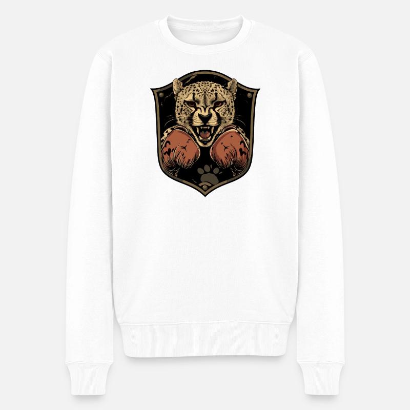 Gepard Boxer MMA - Männer Premium Bio Pullover - Weiß