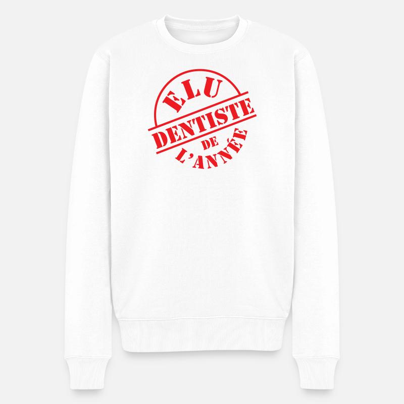 Tampon Élu Dentiste de l'Année - Pull Premium bio Homme - blanc