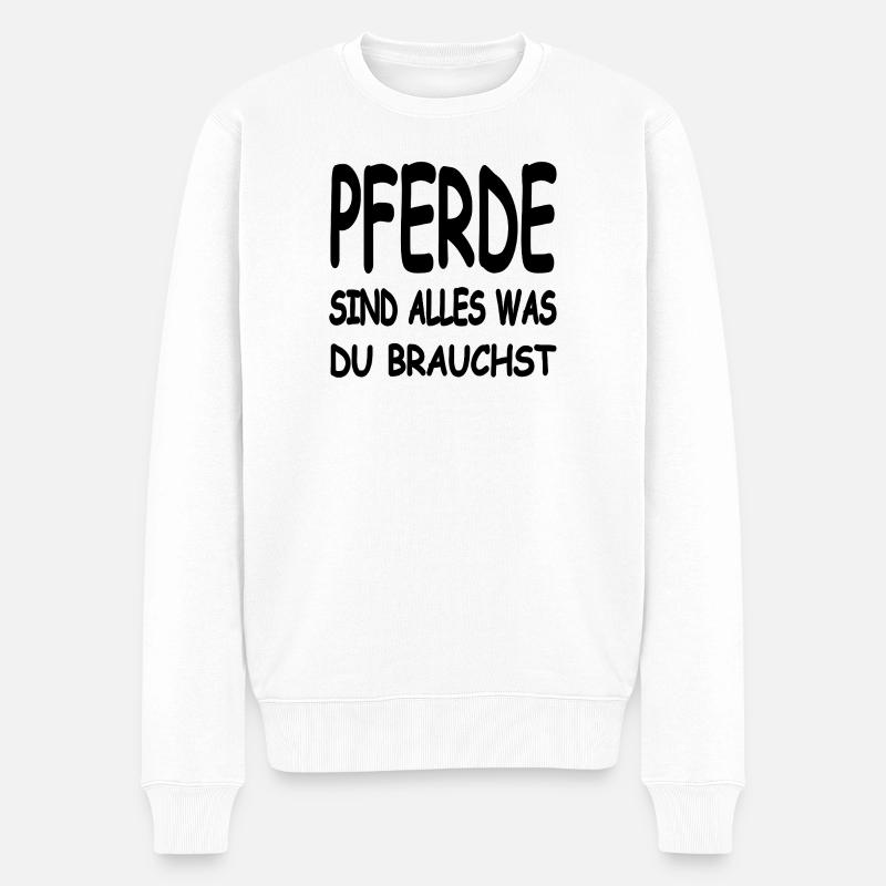 Chevaux - Pull Premium bio Homme - blanc