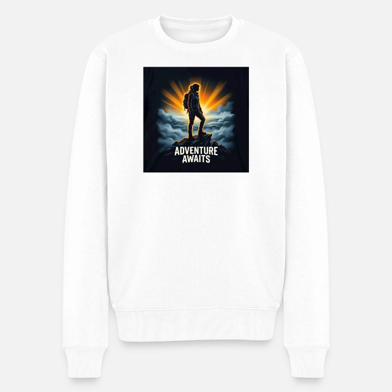 L’aventure attend les alpinistes - Pull Premium bio Homme - blanc