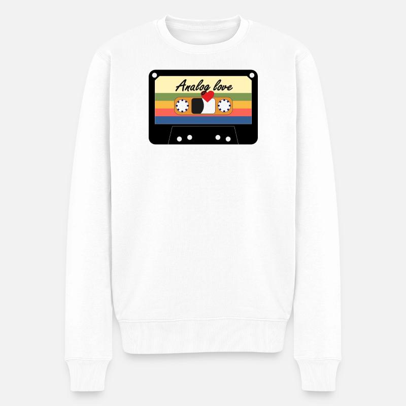 Analog Love Rétro Cassette - Pull Premium bio Homme - blanc