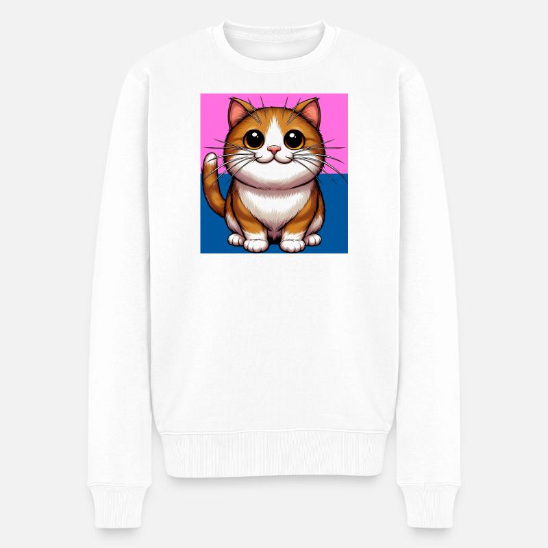 chat - Pull Premium bio Homme - blanc