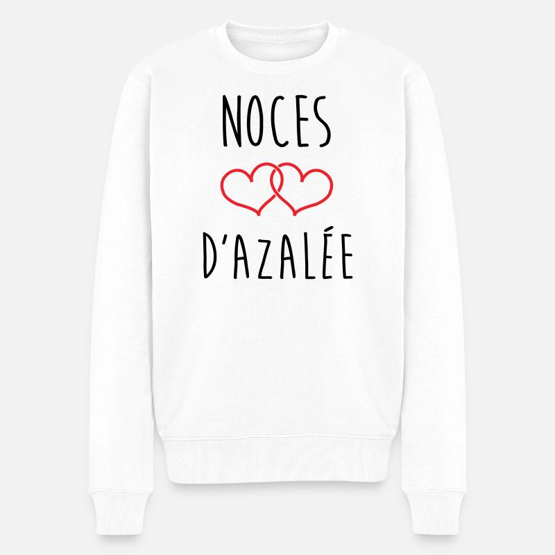 Azaleas Hochzeit 57 Jahre Ehe - Männer Premium Bio Pullover - Weiß