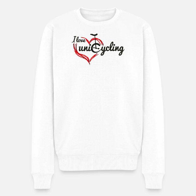 Einrad | Unicycling Freestyle Downhill - Männer Premium Bio Pullover - Weiß