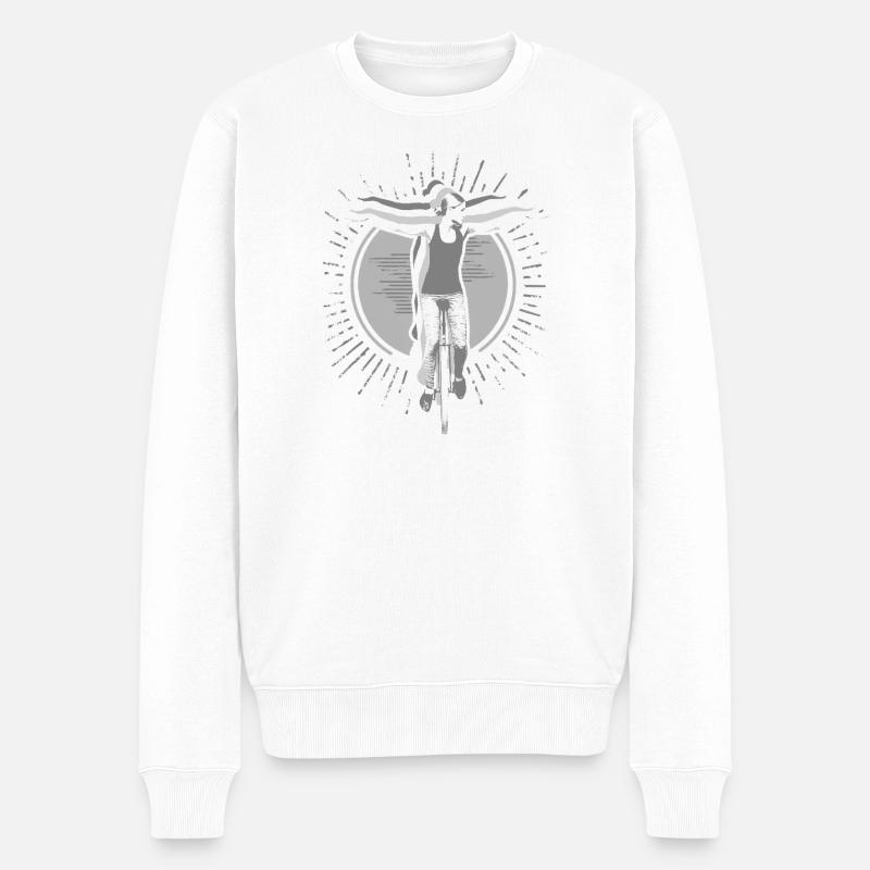 Einrad | Unicycling Freestyle  - Männer Premium Bio Pullover - Weiß