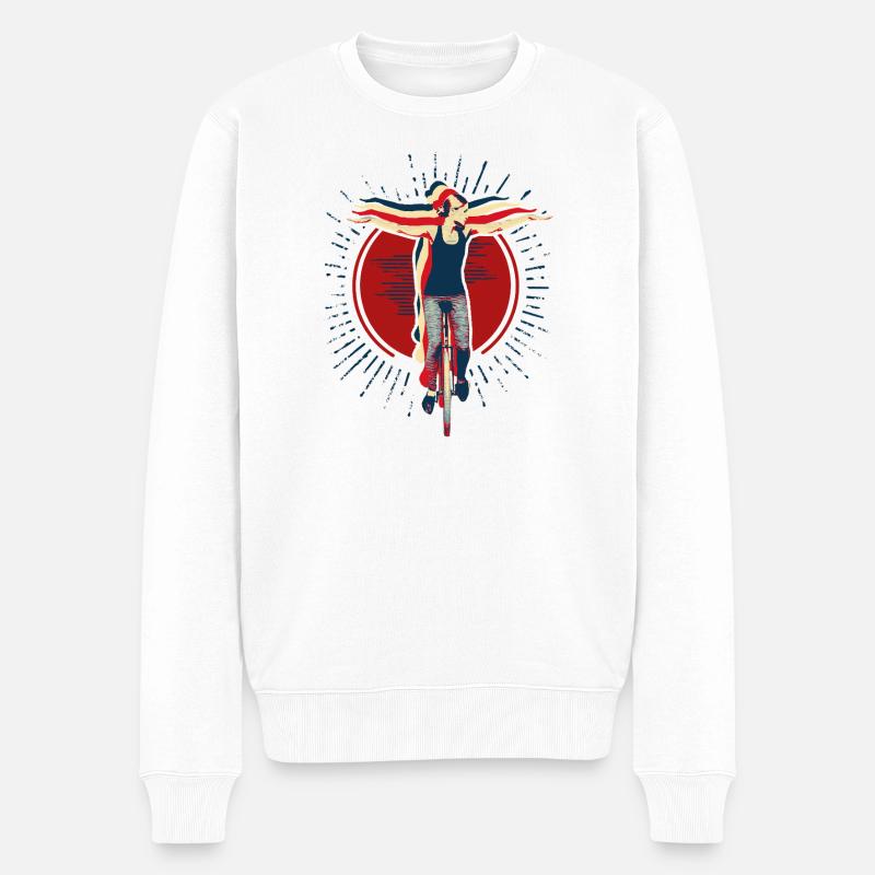 Unicycle | Style libre monocycle - Pull Premium bio Homme - blanc