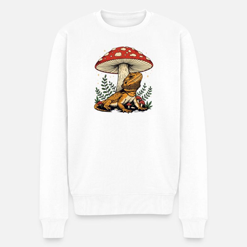 Amant du Pogona Dragon Barbu - Pull Premium bio Homme - blanc