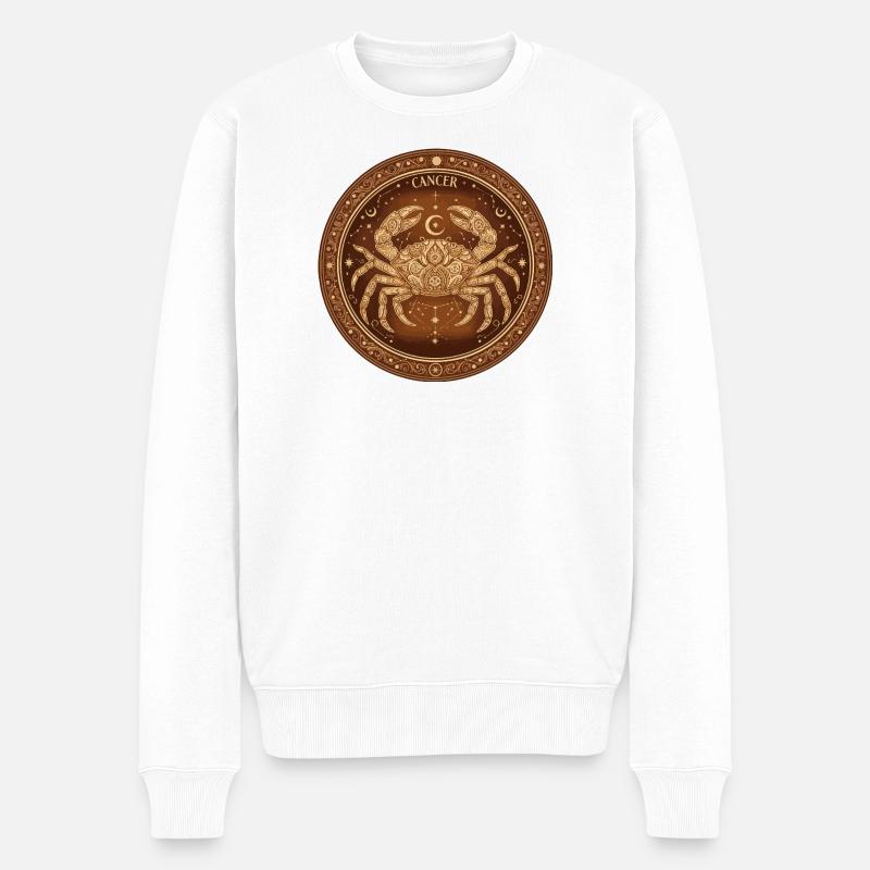 Krebs Mandala Sternzeichen - Männer Premium Bio Pullover - Weiß