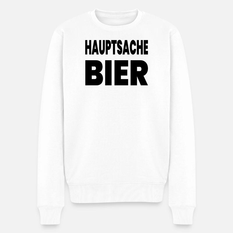 Bier - Männer Premium Bio Pullover - Weiß