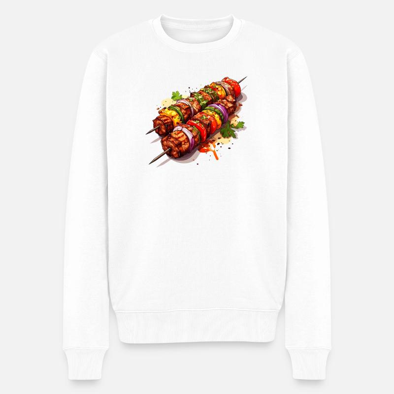 Brochette barbecue - Pull Premium bio Homme - blanc
