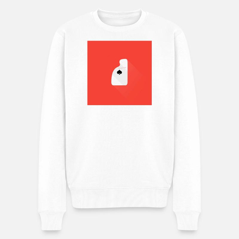 Play your hand – Minimal Karten Design - Männer Premium Bio Pullover - Weiß