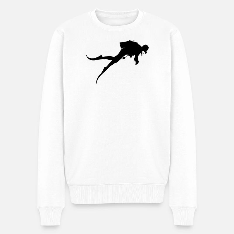 Taucher Diver - Männer Premium Bio Pullover - Weiß