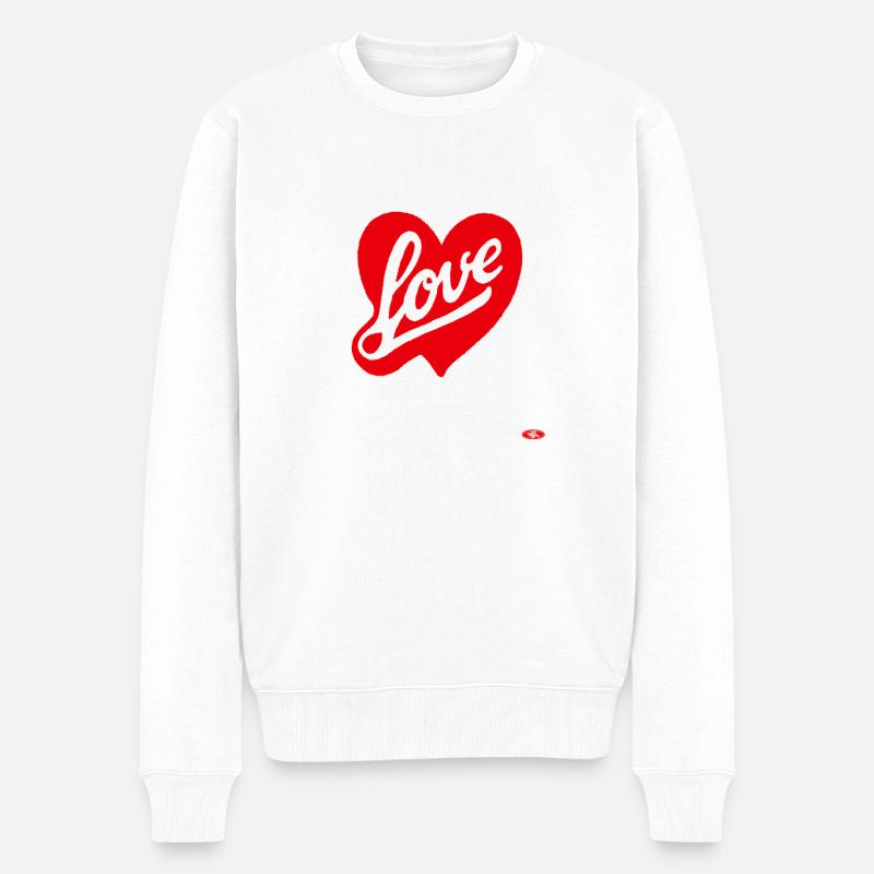Scénario de Red Love Heart - Pull Premium bio Homme - blanc